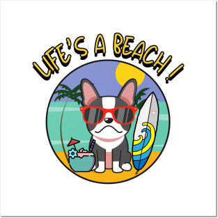 Life's a beach French Bulldog Posters and Art